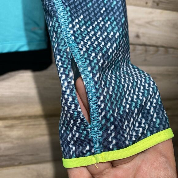 Nike Pro Hyperwarm 1/2 Zip Thermal Pullover Women’s Large Blue Nordic Thumbholes - Picture 3 of 11